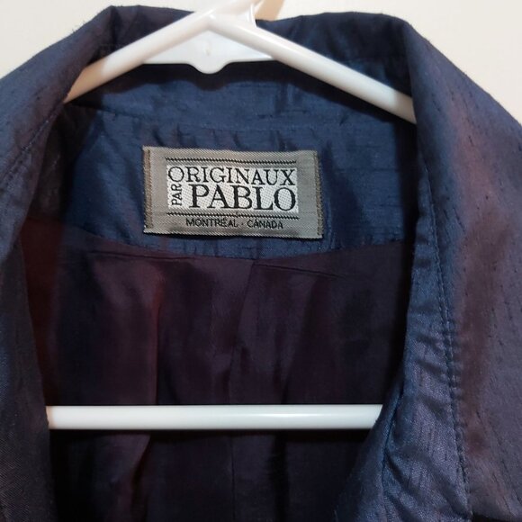Originaux Par Pablo shimmery blue trenchcoat, size 6 - Picture 4 of 7
